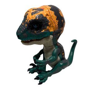 Fingerling Raptor Wowwee Interactive Dinosaur Green Orange 4.5" Tall